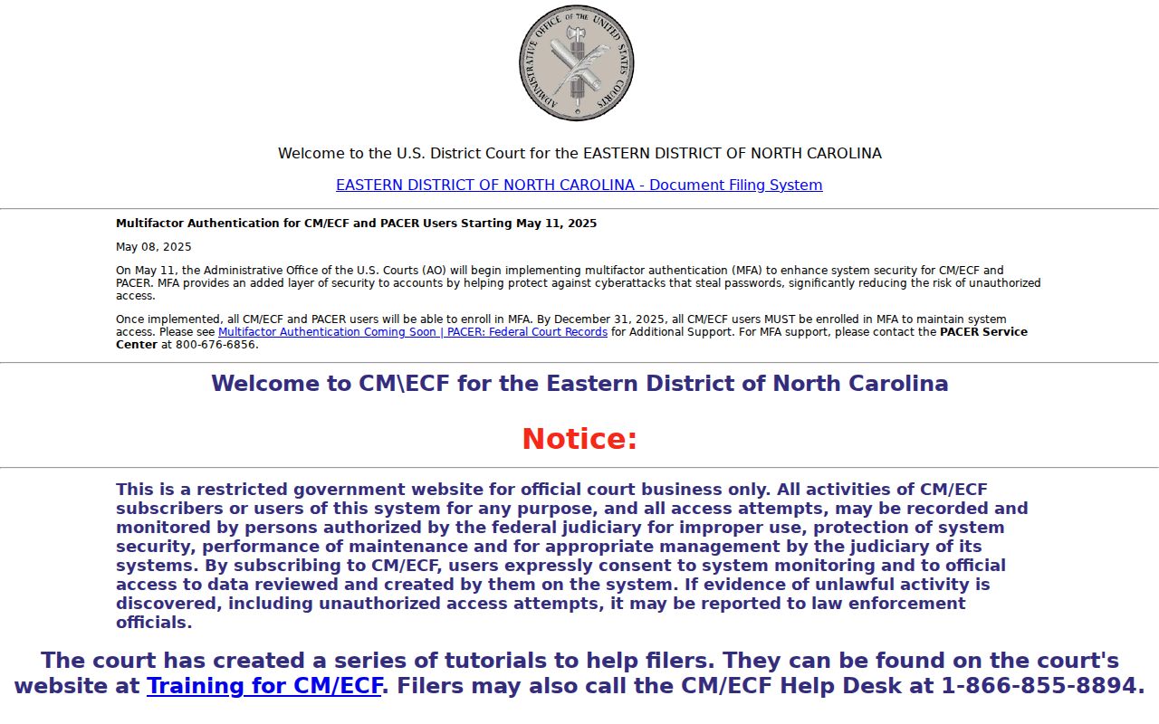 Gates County case search federal CM ECF comparison