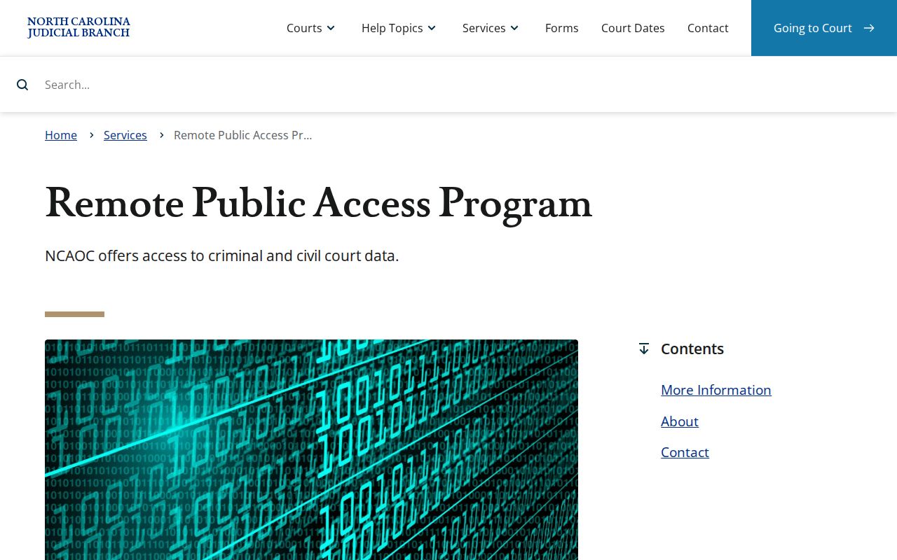 Gates County case search remote public access program