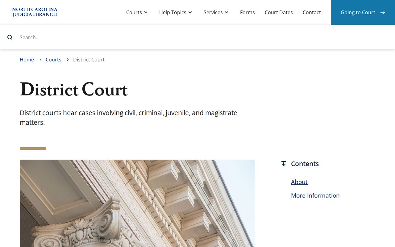 Gates County civil docket District Court jurisdiction source