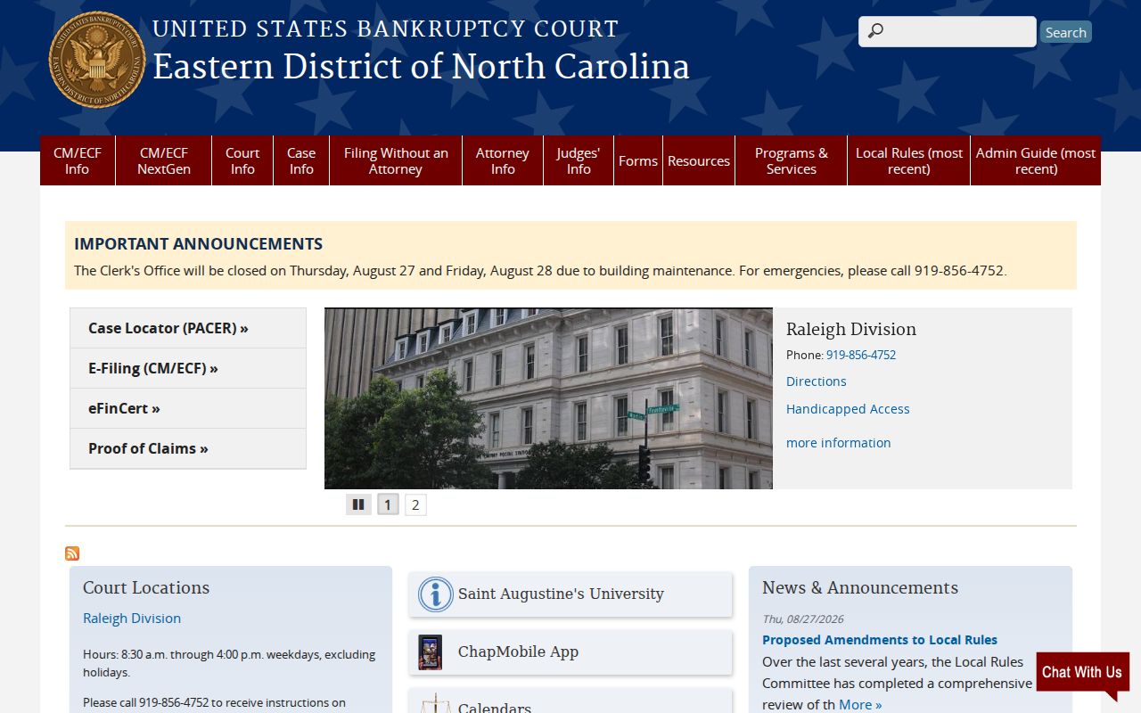 Gates County court records comparison with Eastern District bankruptcy court