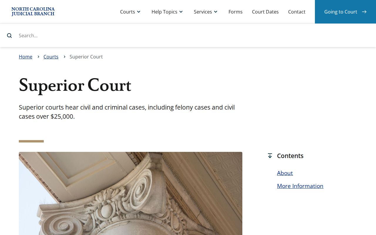 Gates County criminal docket Superior Court jurisdiction source