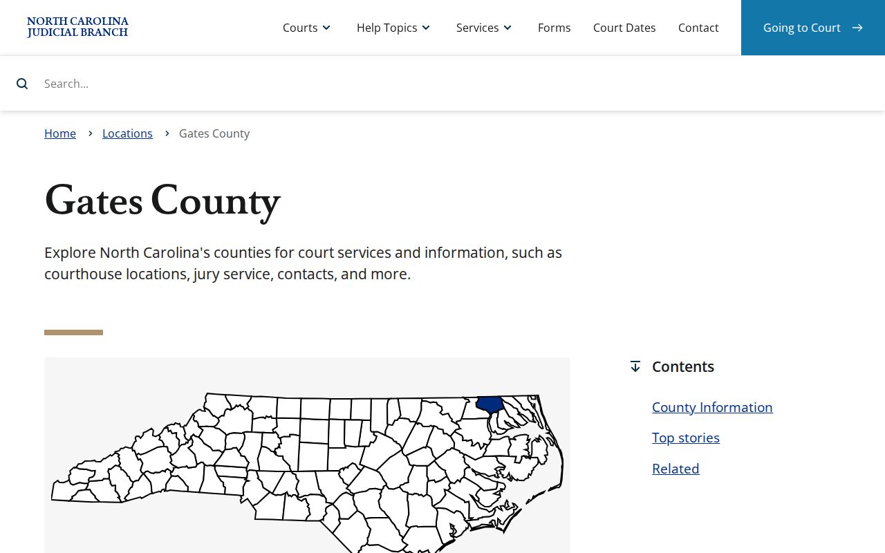 Gates County court docket services with calendar links