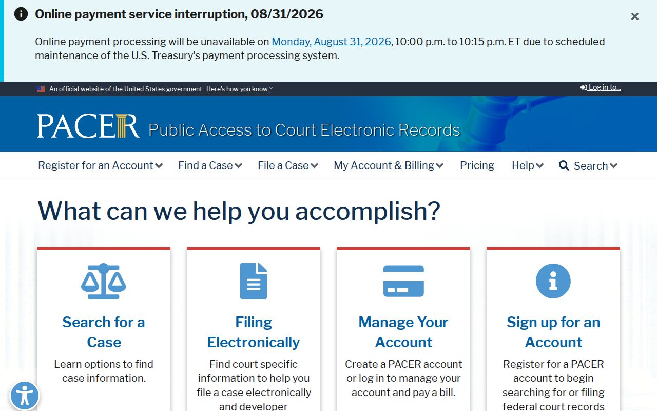 Gates County court docket comparison with federal PACER access