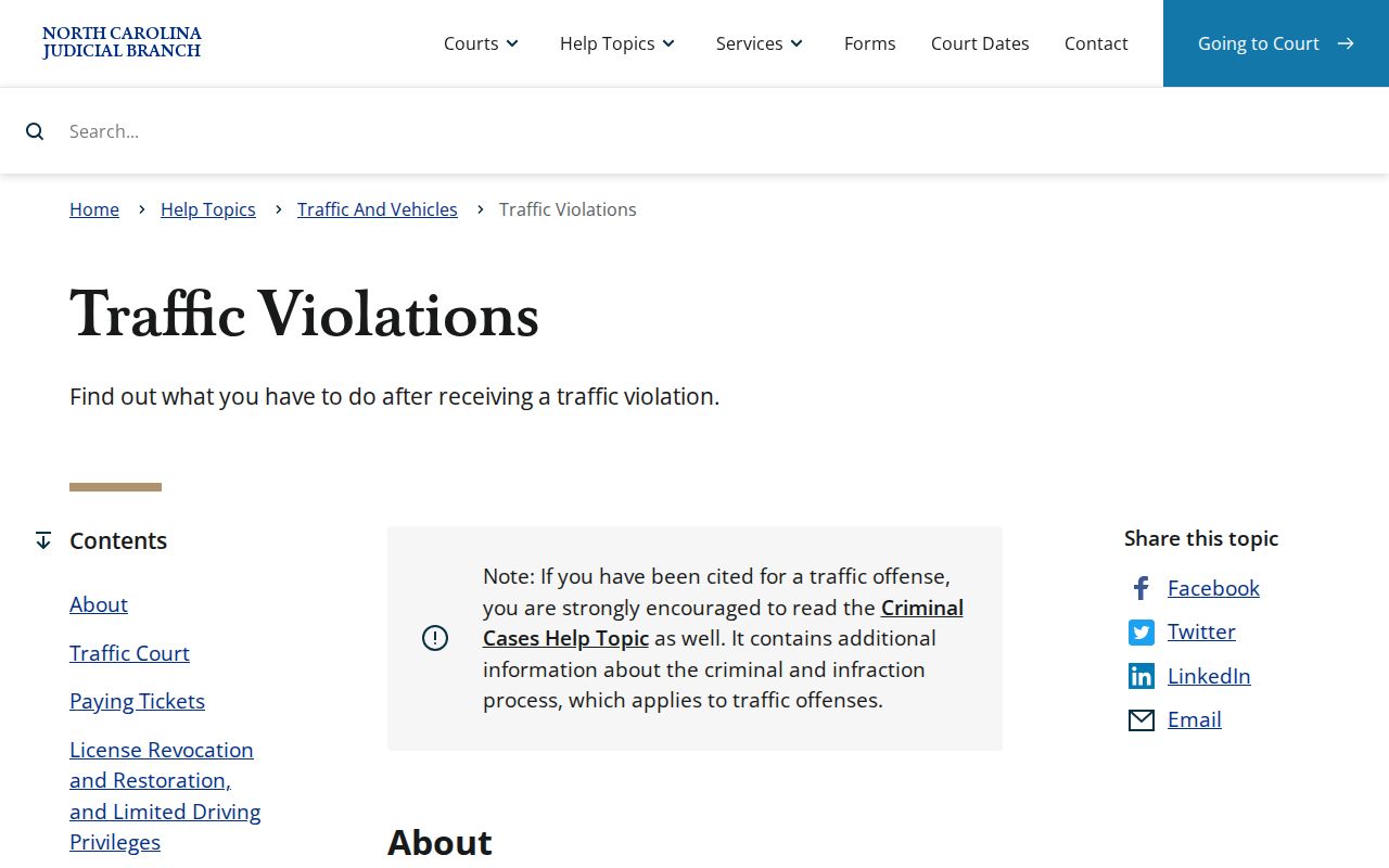 Gates County traffic court records official traffic violations guidance